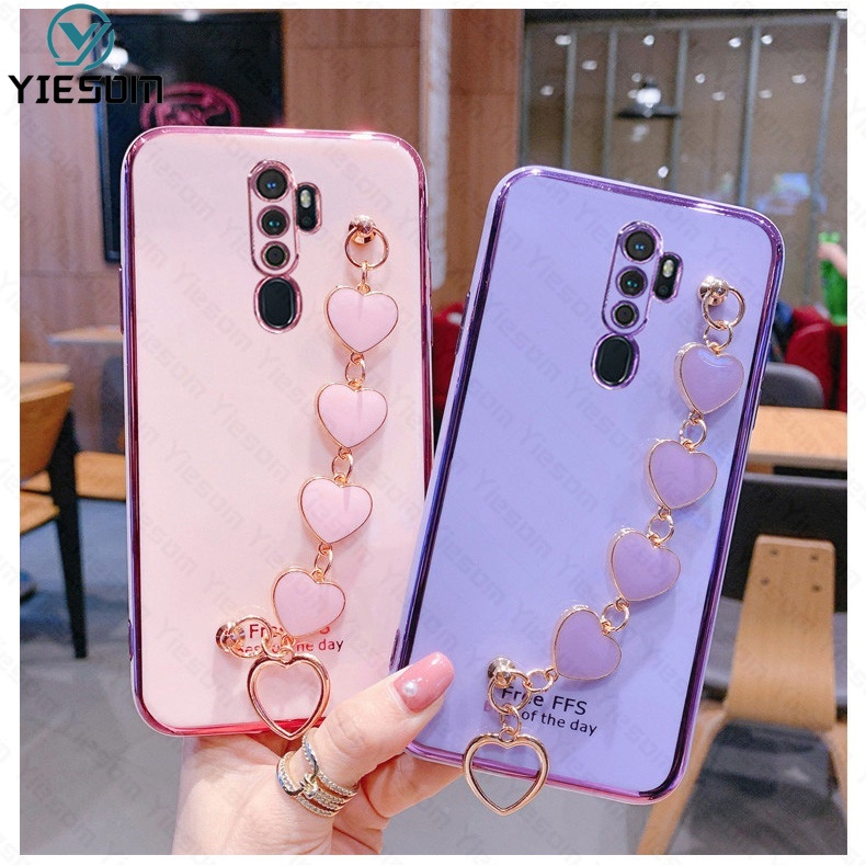 Ốp Điện Thoại Sang Trọng Có Dây Đeo Tay Cho OPPO A9 A5 2020 A31 A92 A72 A52 A91 A83 A77 A59 A57 A3 A3S A5S A7 A12 A11K F5 F9 F11 Pro