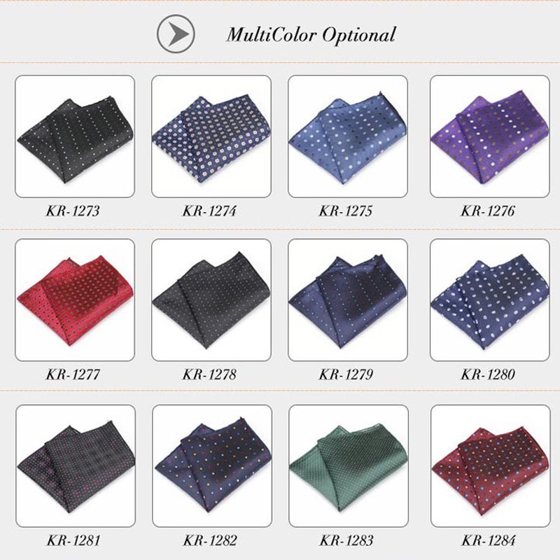 Khăn Tay Vuông Bỏ Túi 22 * 22CM Họa Tiết Chấm Bi Cho Nam