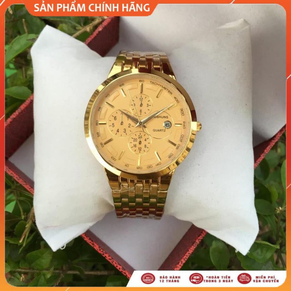Đồng Hồ Nam Baishuns B1 Khung Thép Mạ Vàng Không Gỉ, Chống Nước Chống Xước Hiệu Quả [SALE GIÁ SỐC]