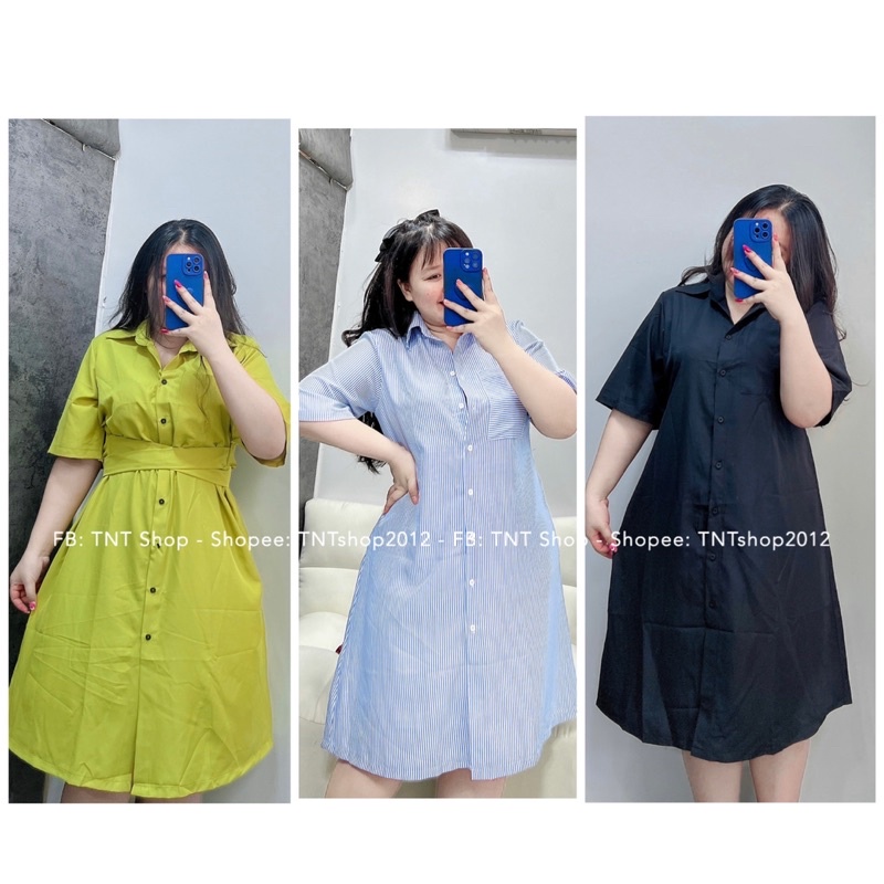ĐẦM SƠ MI FROM RỘNG TAY NGẮN [TNT SHOP BIGSIZE 60KG 90KG]