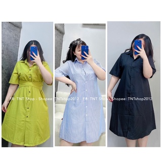 ĐẦM SƠ MI FROM RỘNG TAY NGẮN [TNT SHOP BIGSIZE 60KG 90KG]