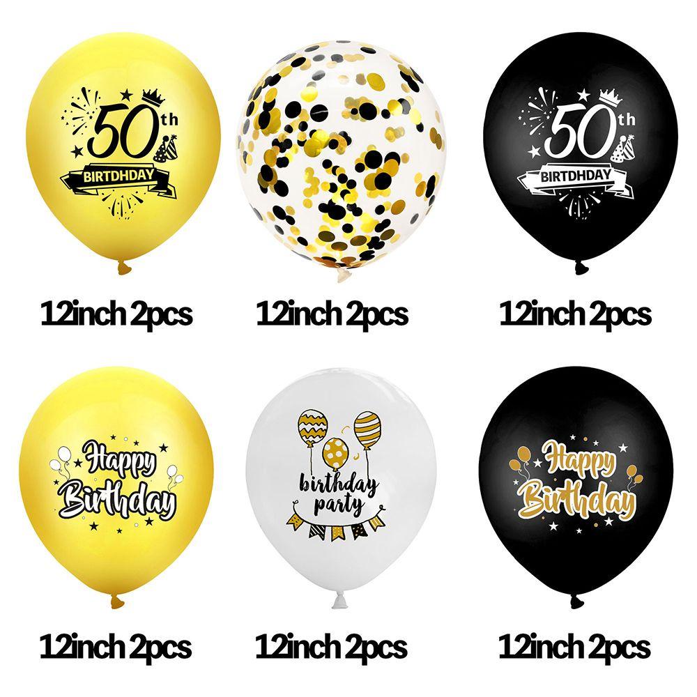 Bộ Bong Bóng Trang Trí Tiệc Sinh Nhật|Topper Bánh Kem Màu Đen Kích Thước 30th 40th 50th 60th