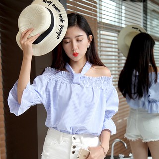 Áo Sơ Mi Cổ Nơ Trễ Vai Xinh Xắn - ASMN19.0022XDT