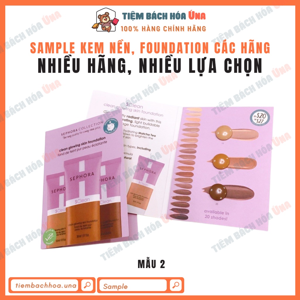 Mẫu thử kem nền, foundation các hãng highend hàng đủ bill US