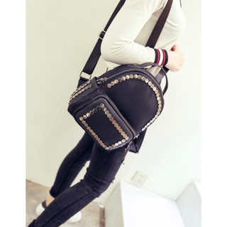 balo du lịch, balo dù đinh tán phối da cao cấp (xả lỗ) vừa bán vừa tặng