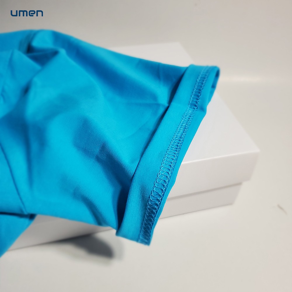 Áo thun basic nam màu xanh biển cổ tròn tay ngắn UMEN vải cotton co giãn, thoáng mát | BigBuy360 - bigbuy360.vn