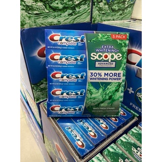 Kem đánh răng crest complete extra whitening scope 232gr nội địa mỹ