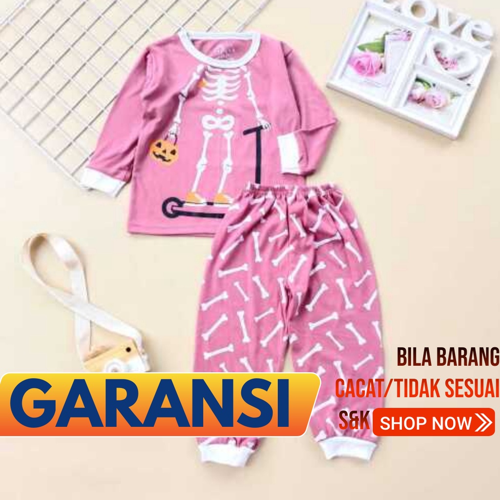 Bộ Đồ Ngủ Dài Tay In Họa Tiết Toàn Diện E43 Dành Cho Bé 1-6 Tuổi