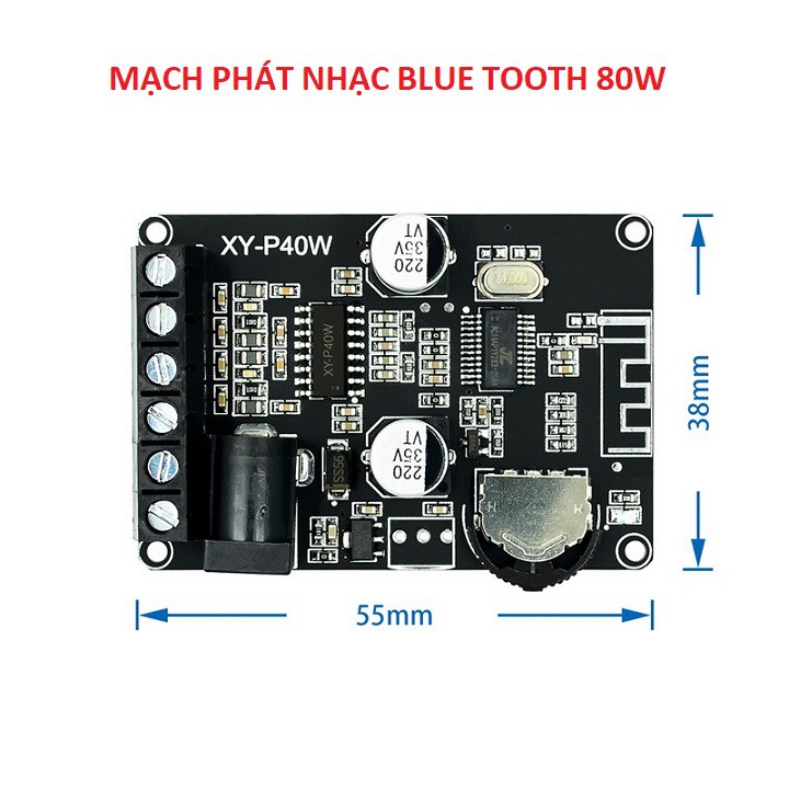 MẠCH PHÁT NHẠC BLUETOOTH VỎ MICA 80W