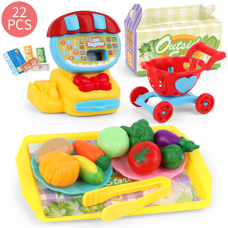 Máy Tính Tiền Siêu Thị Thu Nhỏ Cửa Hàng Tráng Miệng Tính Tiền Children's Mini Supermarket Cash Register Dessert Shop Cash Register Play House Toys Educational Toys