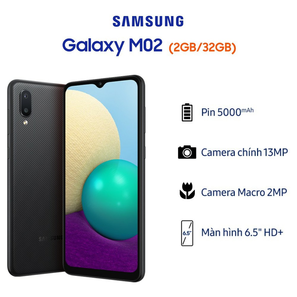 Điện Thoại Samsung Galaxy M02 (2GB/32GB) - Hàng Chính Hãng