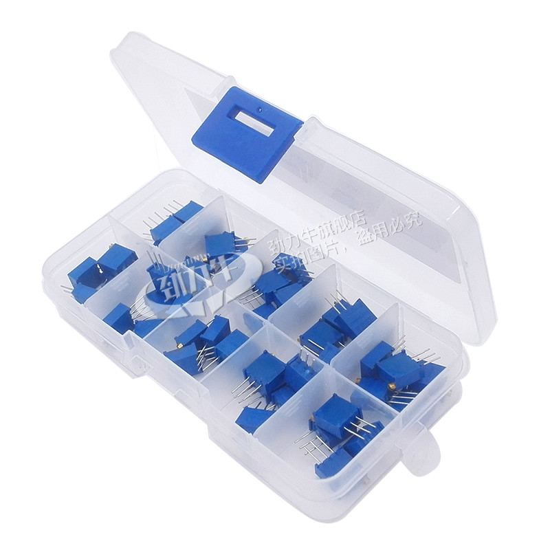 Component package 10 kinds of 3296W potentiometer adjustable resistance package 100 ohm-100K 10 kinds of 5 each, total 50