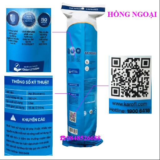 LÕI LỌC NƯỚC KAROFI 6/7/8-  HỒNG NGOẠI XA - HÀNG CHÍNH HÃNG KAROFI