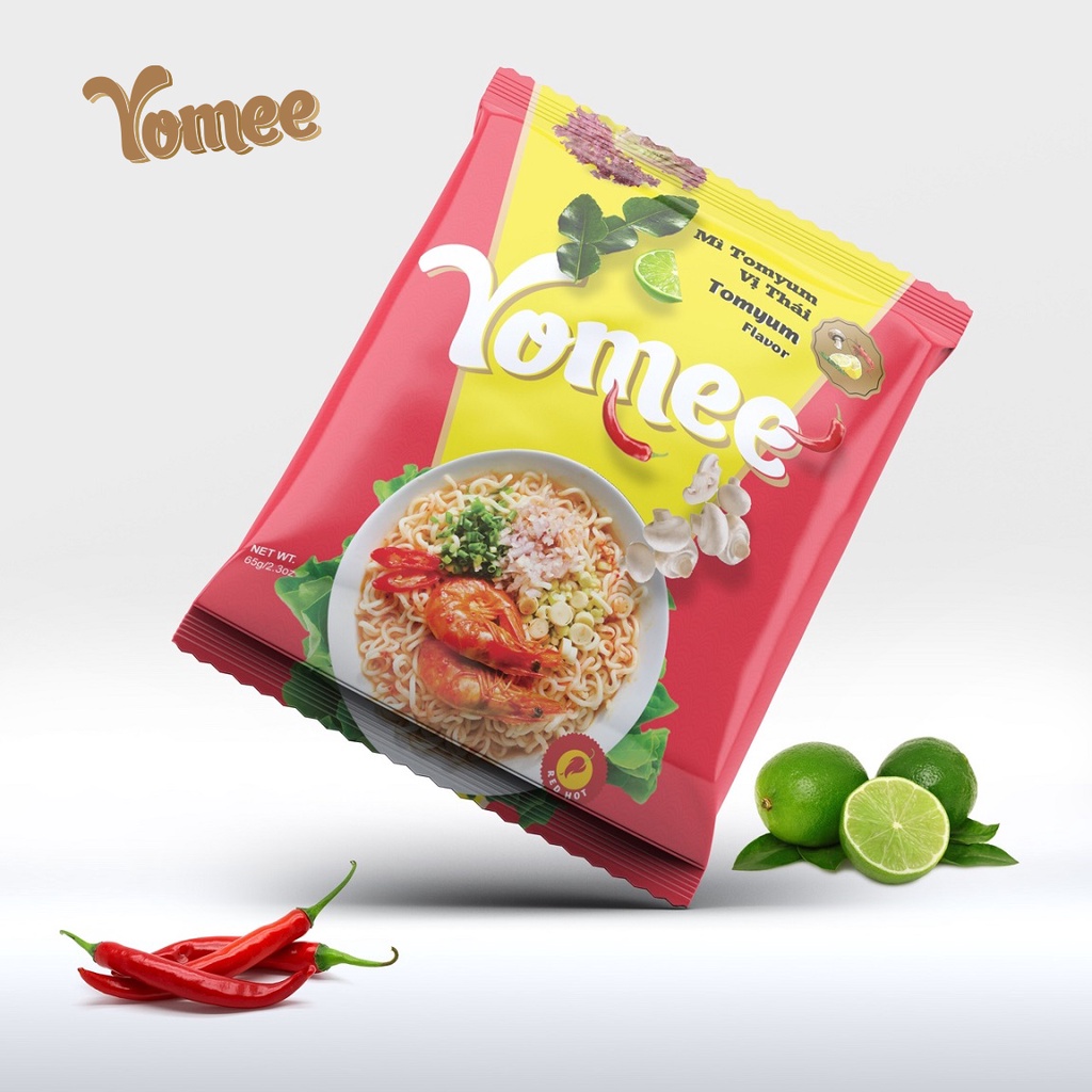 Combo 2 Thùng Mì Tomyum Yomee Vị Chua Cay-24 gói/ thùng