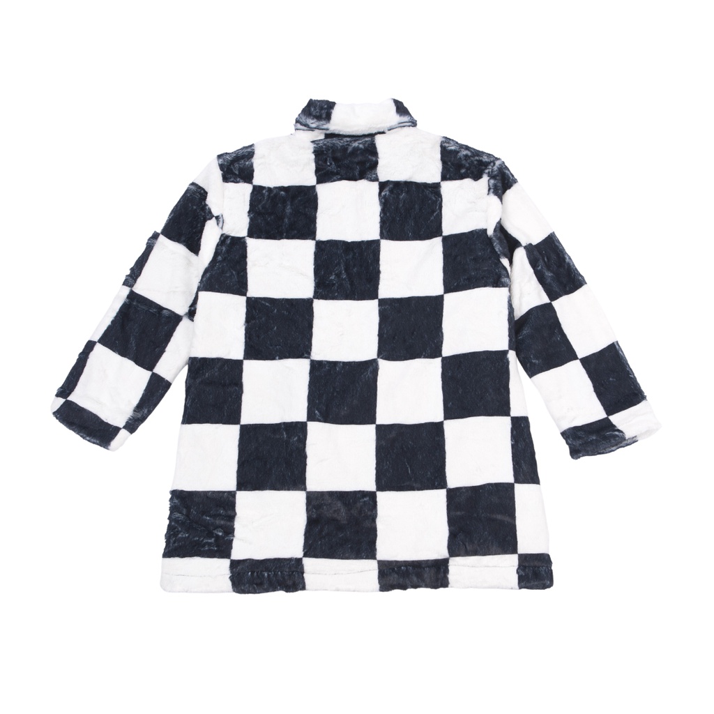 Áo khoác lông dáng dài CHECKERBOARD COAT