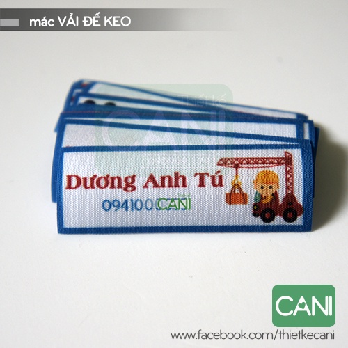 MÁC VẢI KEO 1 gói gồm 25 cái hoặc 50 cái  Mác ủi quần áo cho bé  Phù hiệu cho bé_In theo thông tin riêng CANI