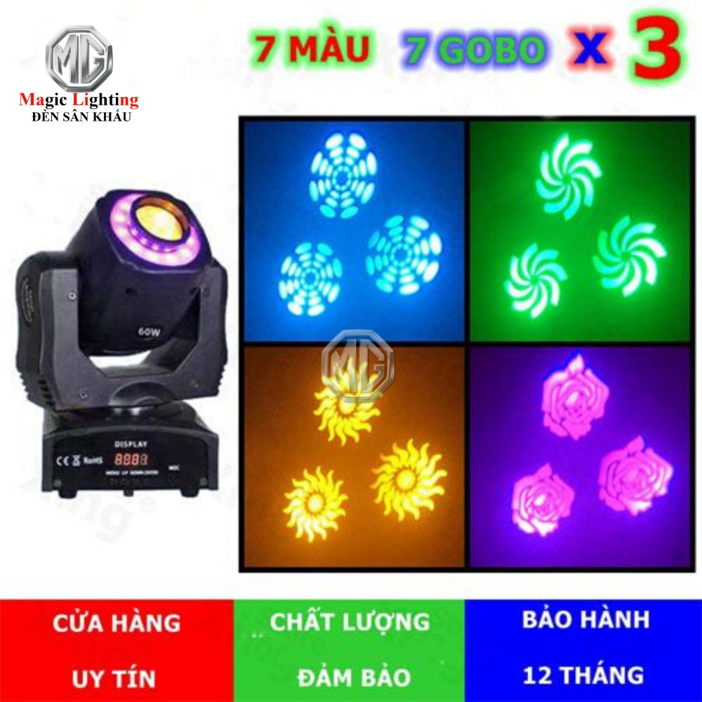 [ SALE OFF ] Moving Head 60w Gobo 3 - Đèn Sân Khấu tphcm