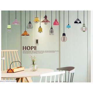 Decal dán tường đèn thả trang trí