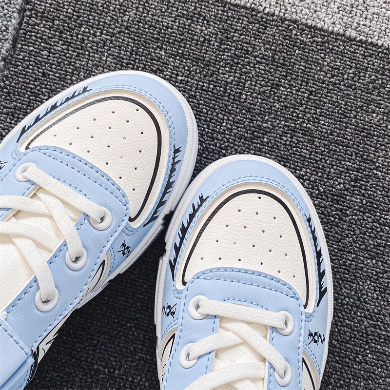 Giày Thể Thao Chạy Bộ Thoáng Khí Mềm Mại Thoải Mái In Hình One Piece Luffy Size 31~39 Phong Cách Hàn Quốc Cho Bé Trai