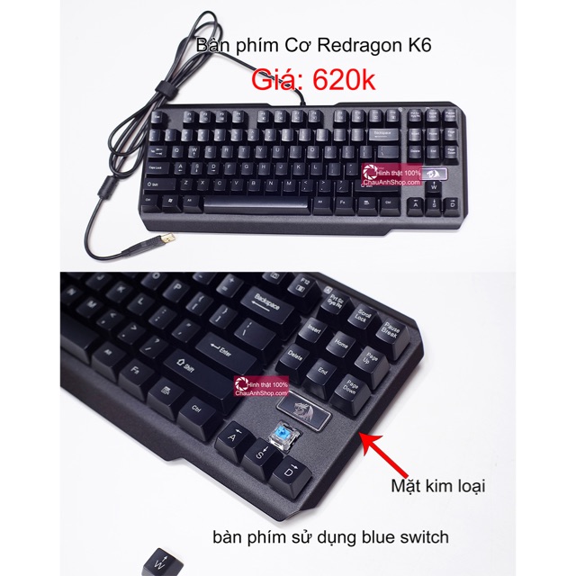 [Freeship toàn quốc từ 50k] Bàn phím Cơ chuyên game Redragon K6