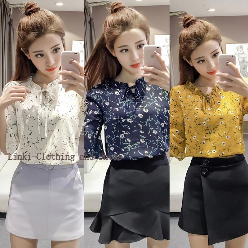 Áo voan nữ tay kèn phong cách Hàn Quốc Linki 52212