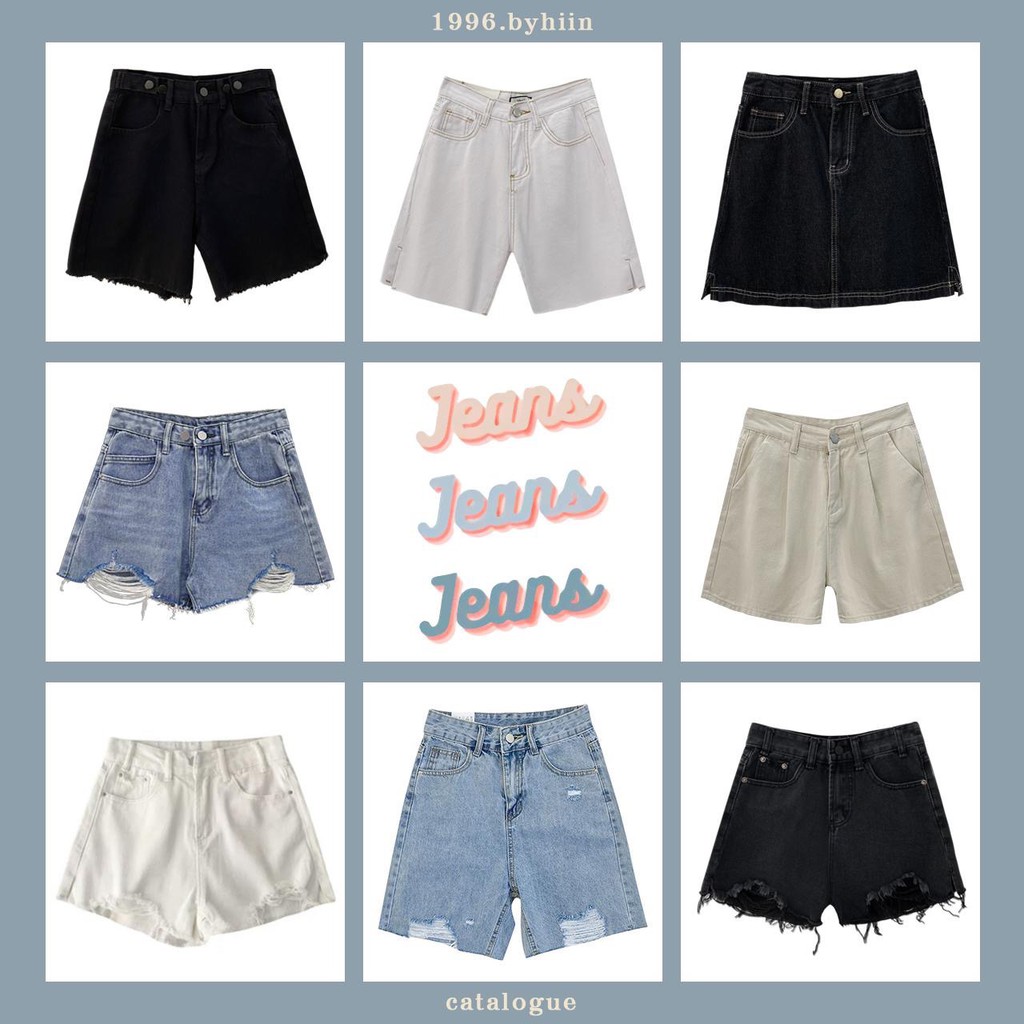 Quần short jeans các loại