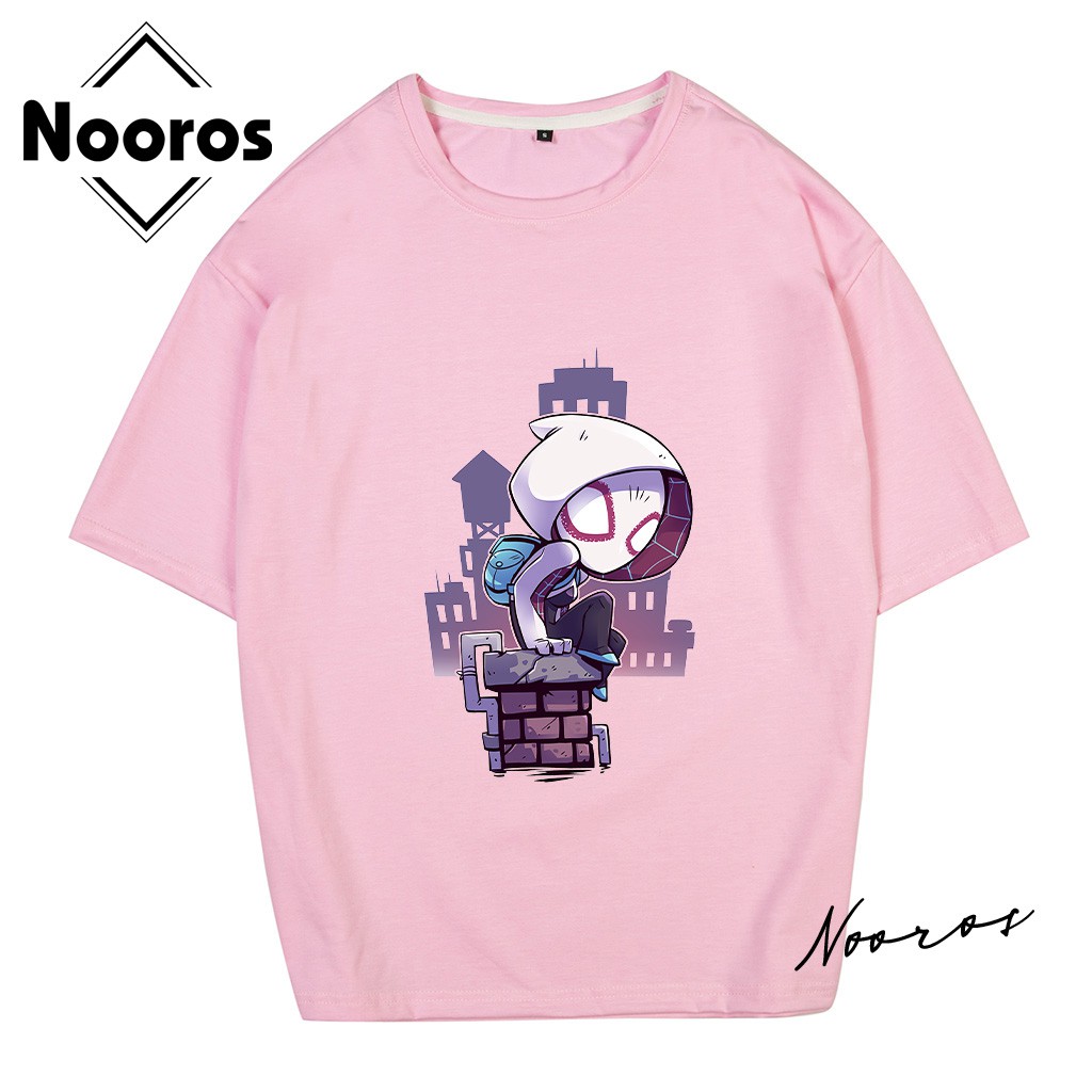 Áo thun tay lỡ nam nữ form rộng Nooros vải phông trơn cotton unisex mát hình Anime Chibi đẹp TAY LỠ SPIDER MAN - H06