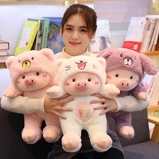 Gấu Bông Heo Pig Đội Mũ Vải Nhung Cao Cấp