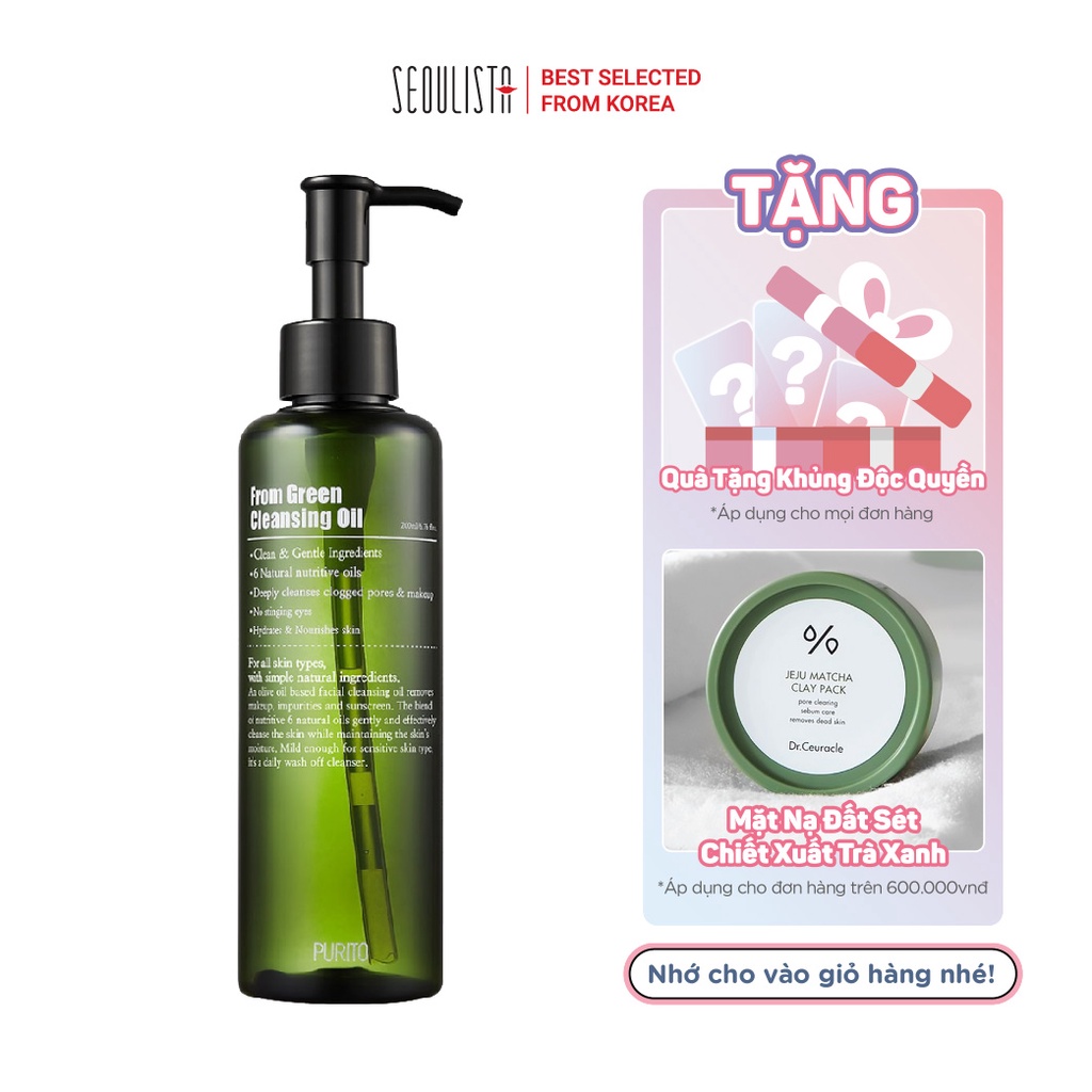 Dầu tẩy trang chiết xuất thực vật Purito From Green Cleansing Oil