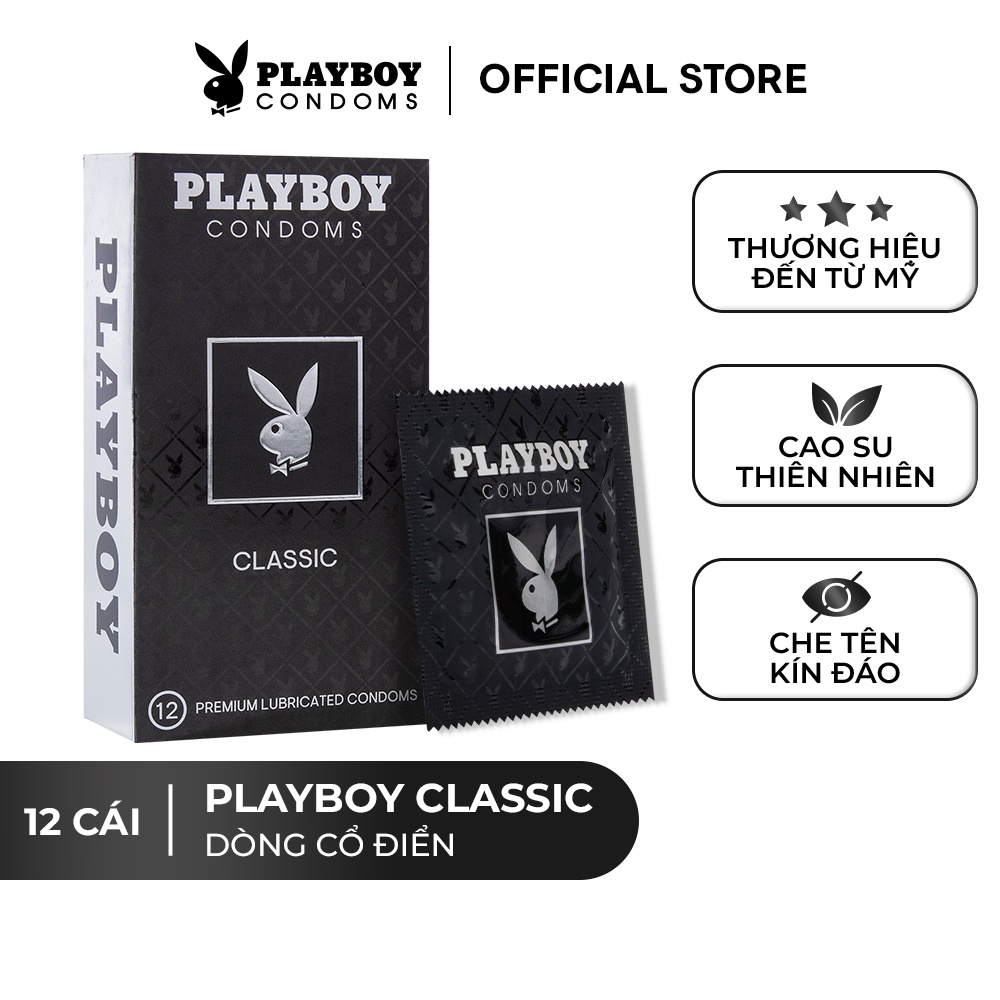 [Mã BMBAU50 giảm 7% đơn 99K] Bao Cao Su PLAYBOY Classic hộp 12 cái