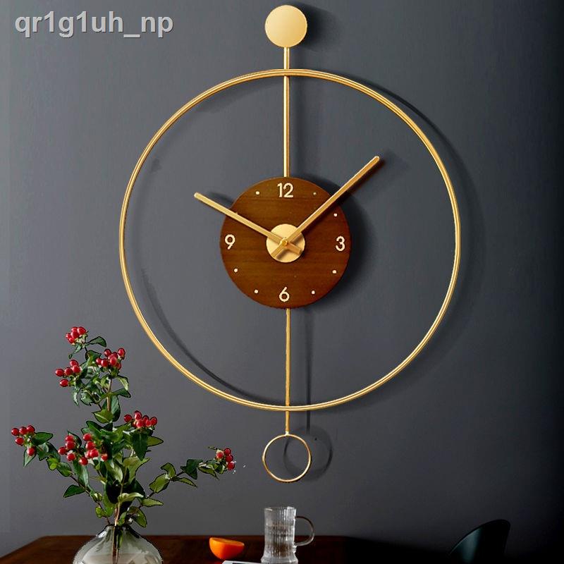 ۞❈Trang chủ phòng khách thời đồng hồ treo tường Bắc Âu hiện đại tối giản ánh sáng sang trọng trí cá tín