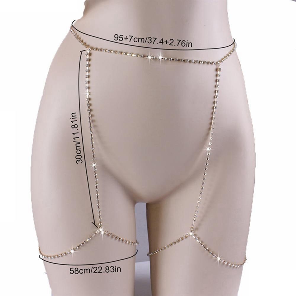 (Hàng Mới Về) Dây Xích Đeo Đùi Đính Đá Nhiều Màu Quyến Rũ Cho Nữ