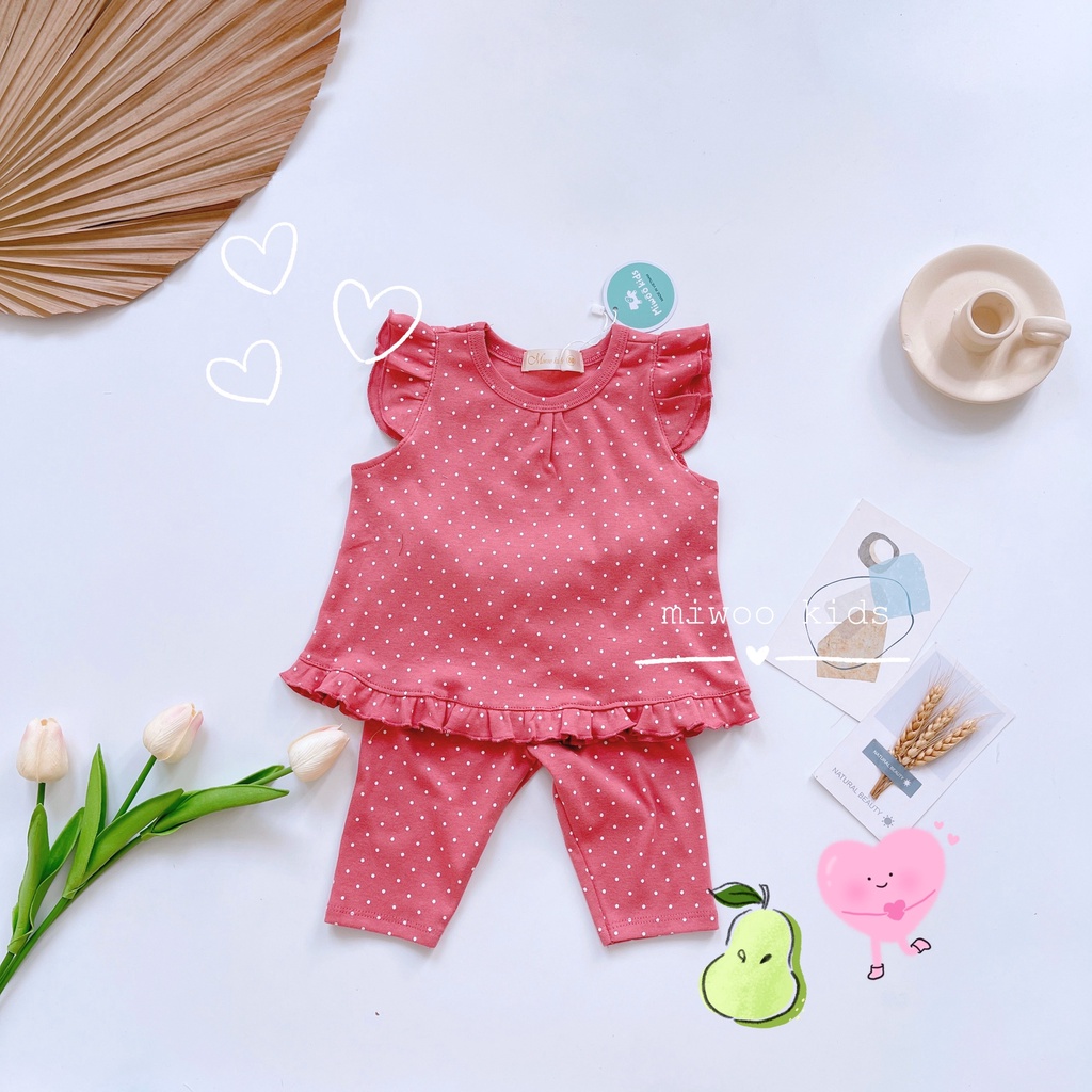 Bộ Bozip Cánh Tiên Bèo Họa Tiết Nhiều Màu Cho Bé Gái MINTSCLOSET Size Từ 1-5 Tuổi - DB8050
