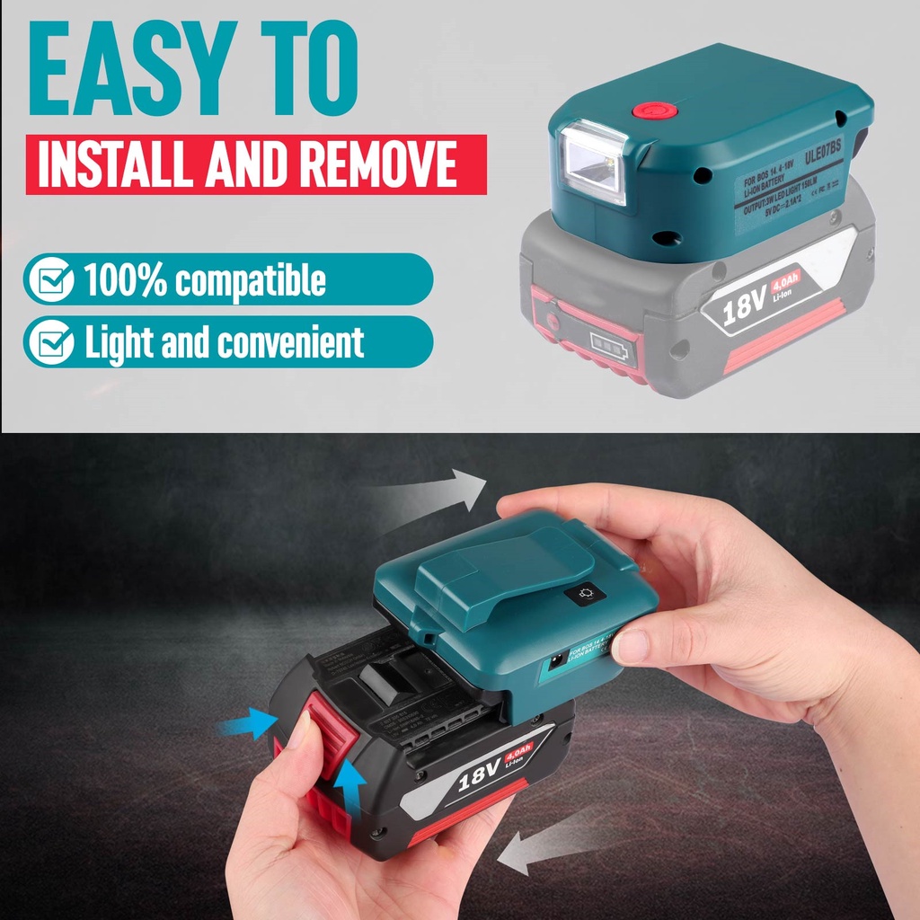 Bộ Sạc Pin Lithium-Ion 14.4-18V Không Dây Cho Đèn LED BOSCH BAT618 BAT614