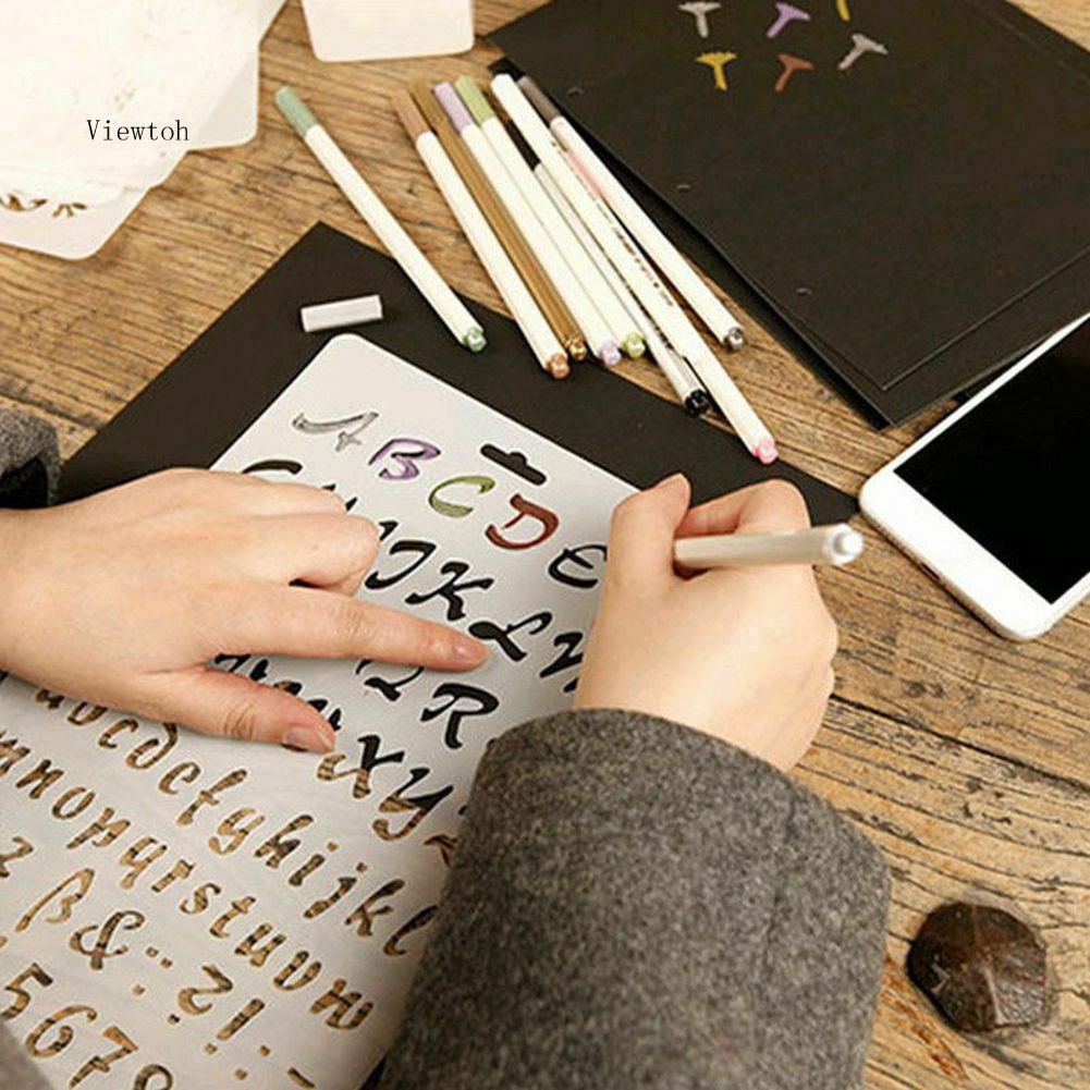 Khuôn viết chữ cái/ số tiếng anh độc đáo dùng trang trí sổ tay/ đồ thủ công DIY