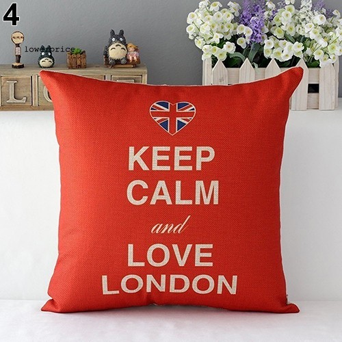 LP_London Characters Flag Bus Linen Cushion Throw Pillow Cover Case Pillowcase