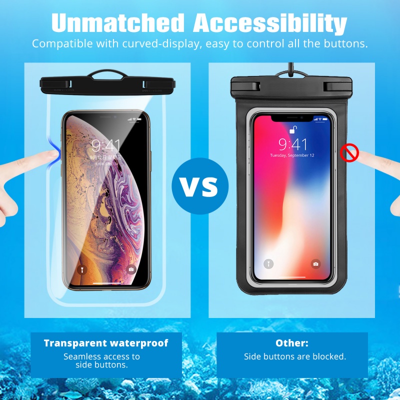 Túi chống nước FONKEN cho điện thoại thiết kế trong suốt mức chống nước IPX8 tiện dụng khi đi bơi