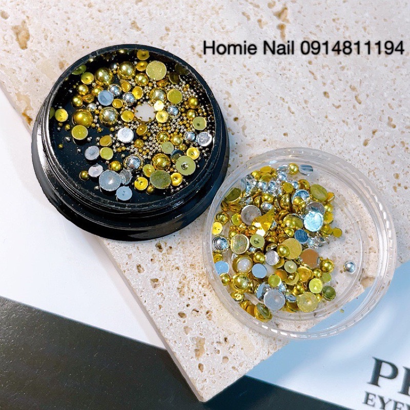 Hũ bi vàng nửa trang trí móng