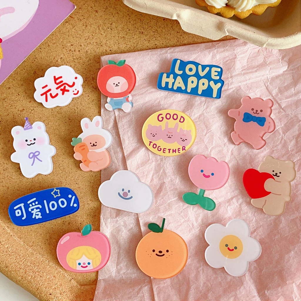 Ghim Cài Áo Bằng Acrylic Kiểu Dáng Hoạt Hình Phong Cách Nhật Hàn