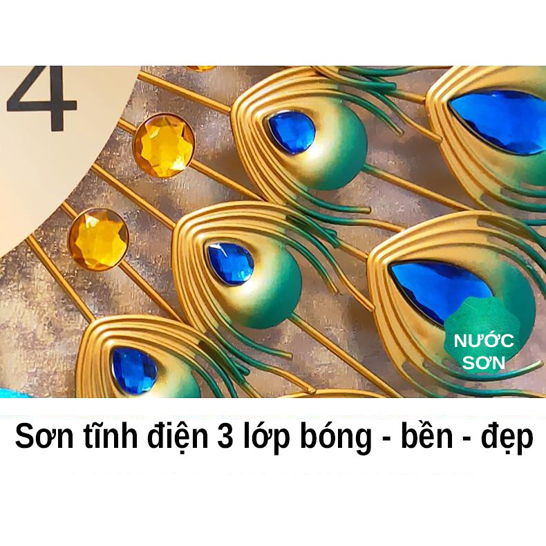 [SALES 3 NGÀY] Đồng Hồ Treo Tường Con Công Trang Trí Phòng Khách Chính Hãng Bảo Hành 6 Tháng