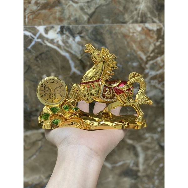 Tượng Ngựa Vàng - Tuấn Mã Vượt Dốc - Tượng Phong Thủy Trang Trí Taplo Ô Tô