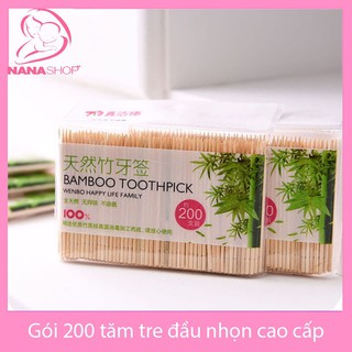 Gói 200 tăm tre đầu nhọn cao cấp tiện dụng