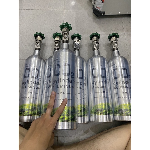 Bình co2 nhôm 2.1L aluminum nội địa nhật - cho hồ thủy sinh