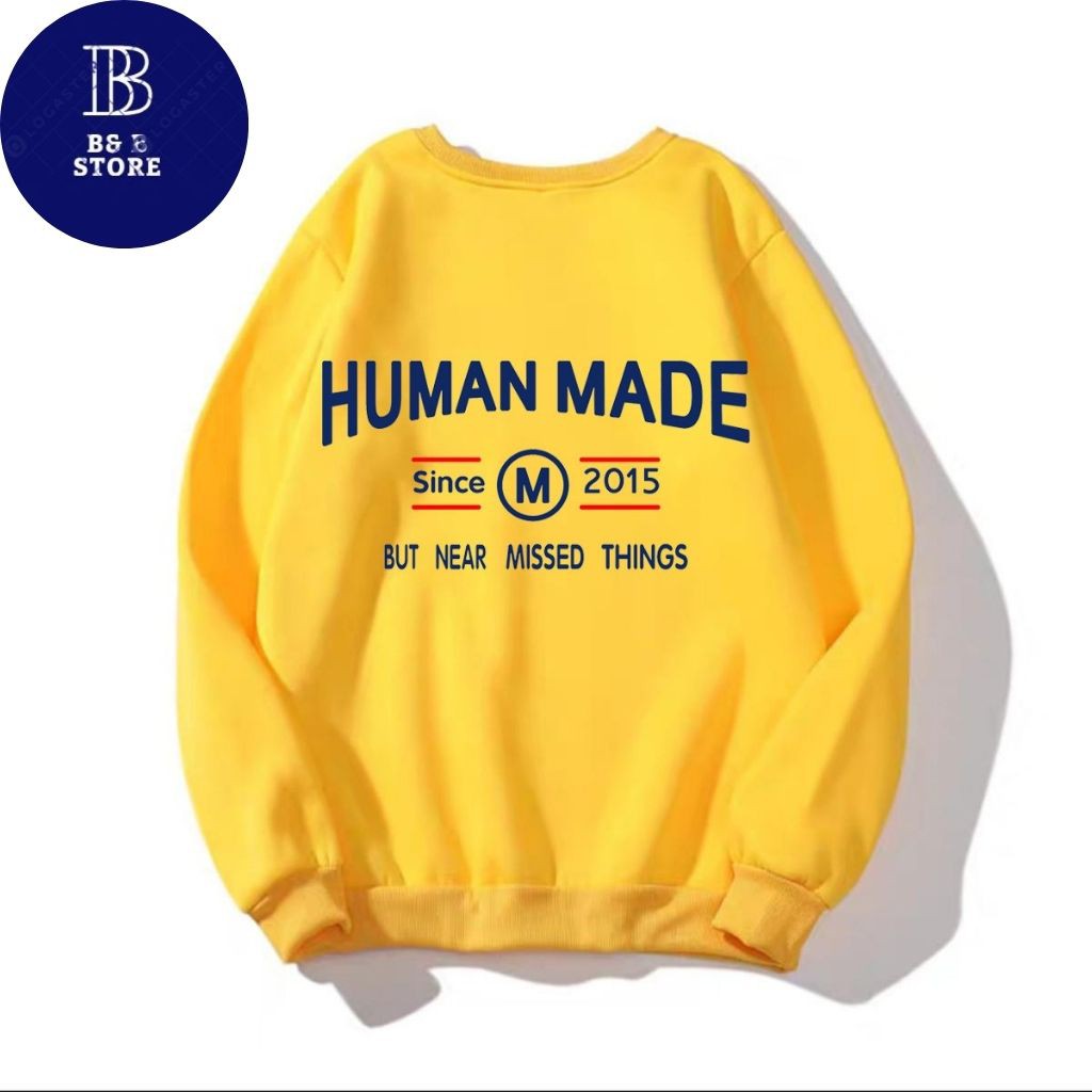 ÁO SWEATER NỈ UNISEX KHÔNG NÓN HUMAN MADE FORM DÀNH CHO CẢ NAM VÀ NỮ ÁO NỈ TAY DÀI CHẤT VẢI DÀY DẶN,GIỮ ẤM TỐT