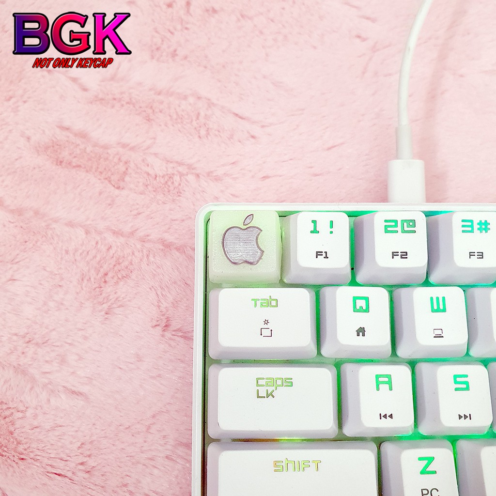 Keycap lẻ hình Logo quả táo cắn dở Apple bằng Resin cực đẹp( Keycap Artisan )