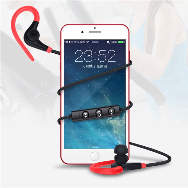 Bluetooth 4.1 Wireless Stereo Earphone Ear-hook Sport Noise Reduction Headphones With Microphone Headset Universal