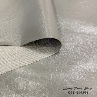 Vải da simili màu xám - Vải da may túi sách bọc ghế hàng VN