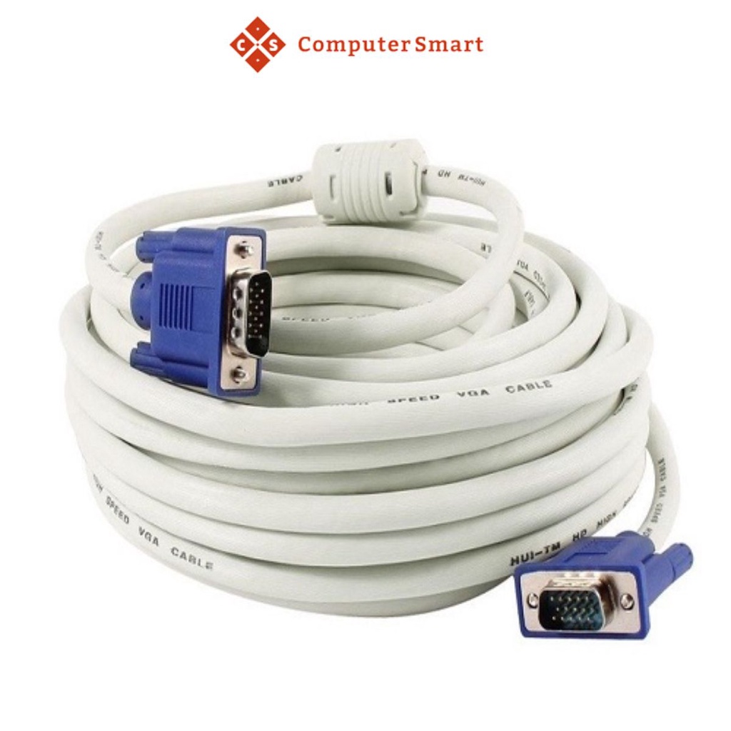 Dây Vga, Dây Cáp Tín Hiệu VGA 3+4 30m Trắng Chống Nhiễu, giá rẻ