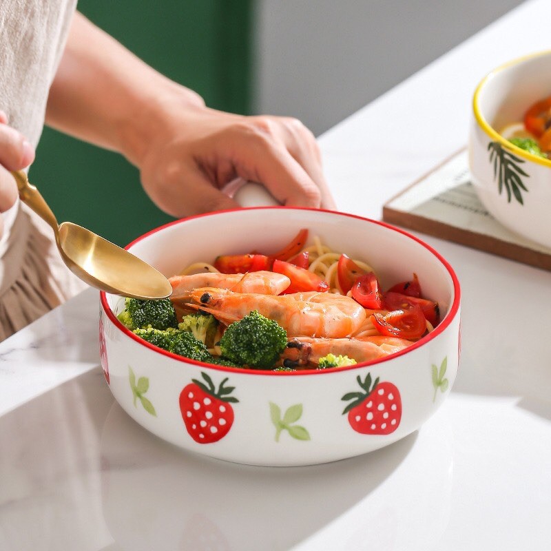 Bộ dâu tây 4 món sứ cao cấp