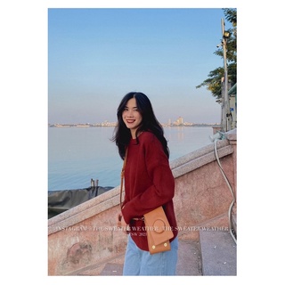 Áo len trơn basic cổ tròn 01